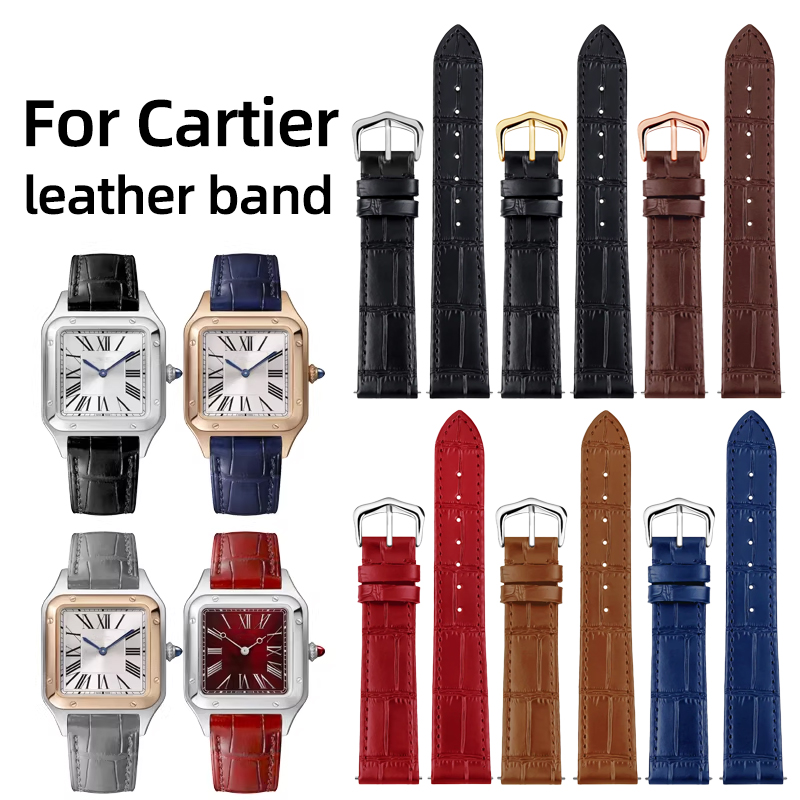 Cartier Watch Tank - Pulseira de couro genuíno de 15mm,