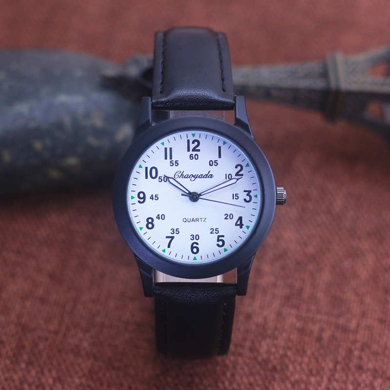 Leather Watch Band Men - Chaoyada-Relógio de pulso de quartzo masculino,