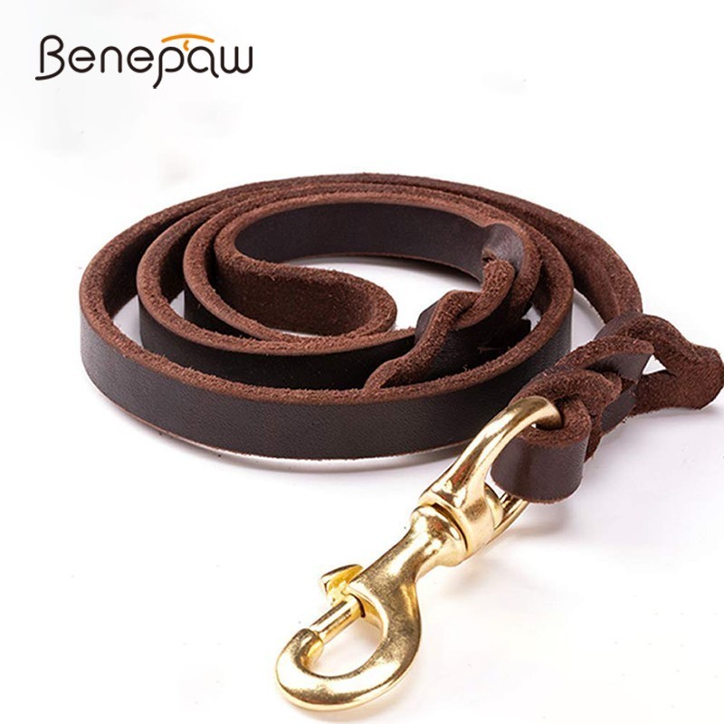 Leather Strap Quick Release - Benepaw-couro couro trela para cães grandes,