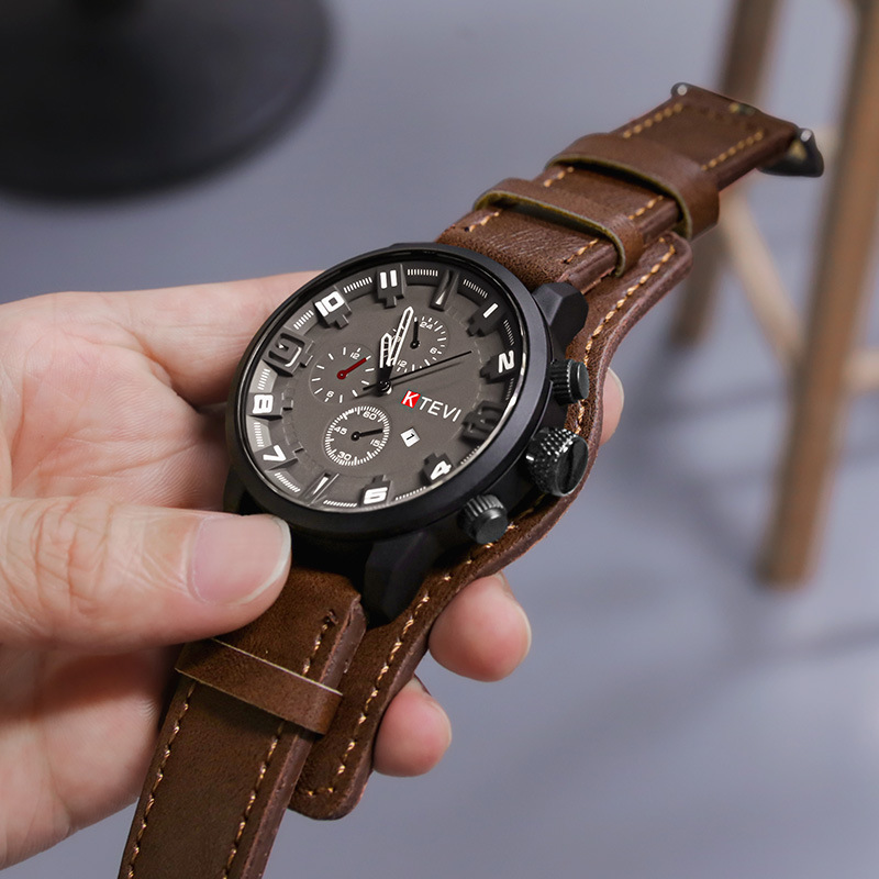 Relógios Masculinos Retrô Clás - Leather Watch Band Men avaliação e preço