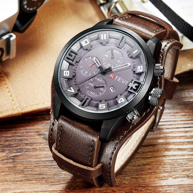 Relógios Masculinos Retrô Clás - Leather Watch Band Men avaliação e preço