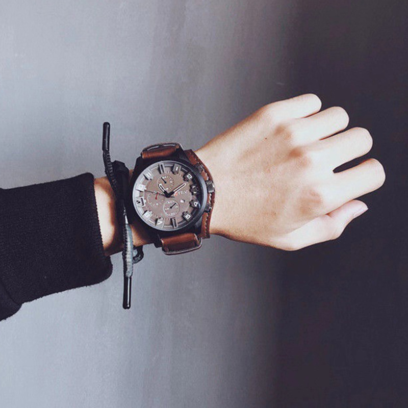 Relógios Masculinos Retrô Clás - Leather Watch Band Men avaliação e preço