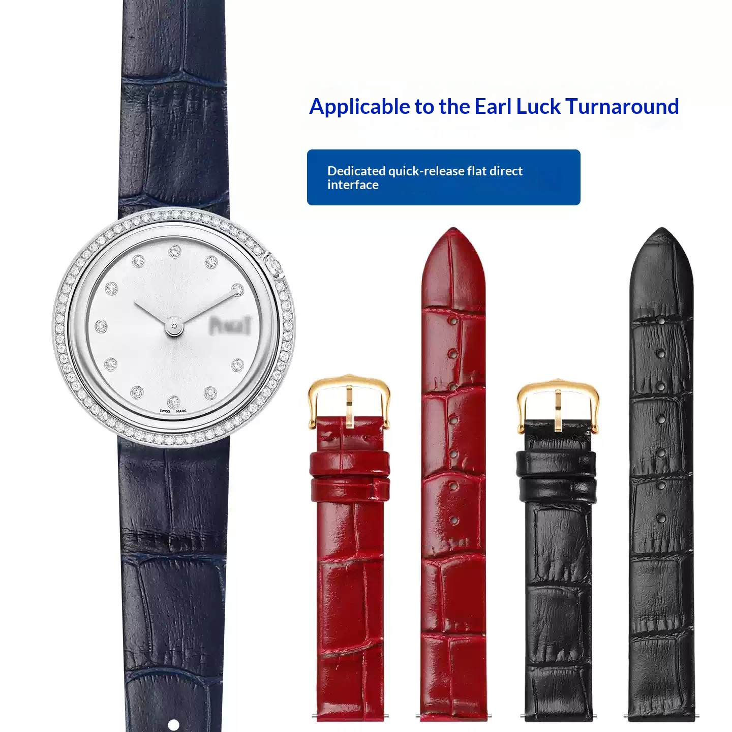 Pulseira de Couro Genuíno para - Leather Strap Quick Release avaliação e preço