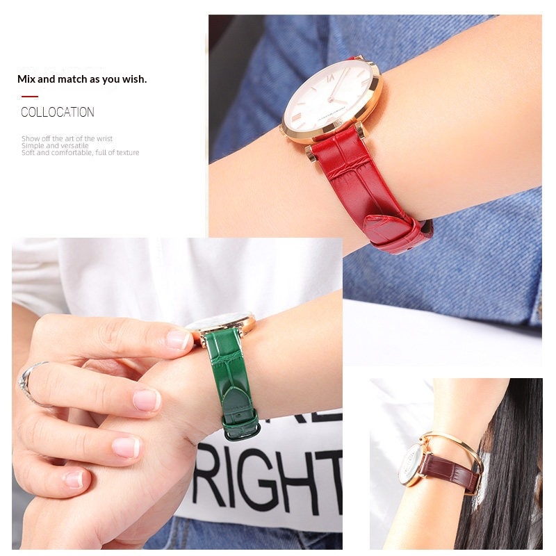 Pulseira de Couro Genuíno para - Leather Strap Quick Release avaliação e preço