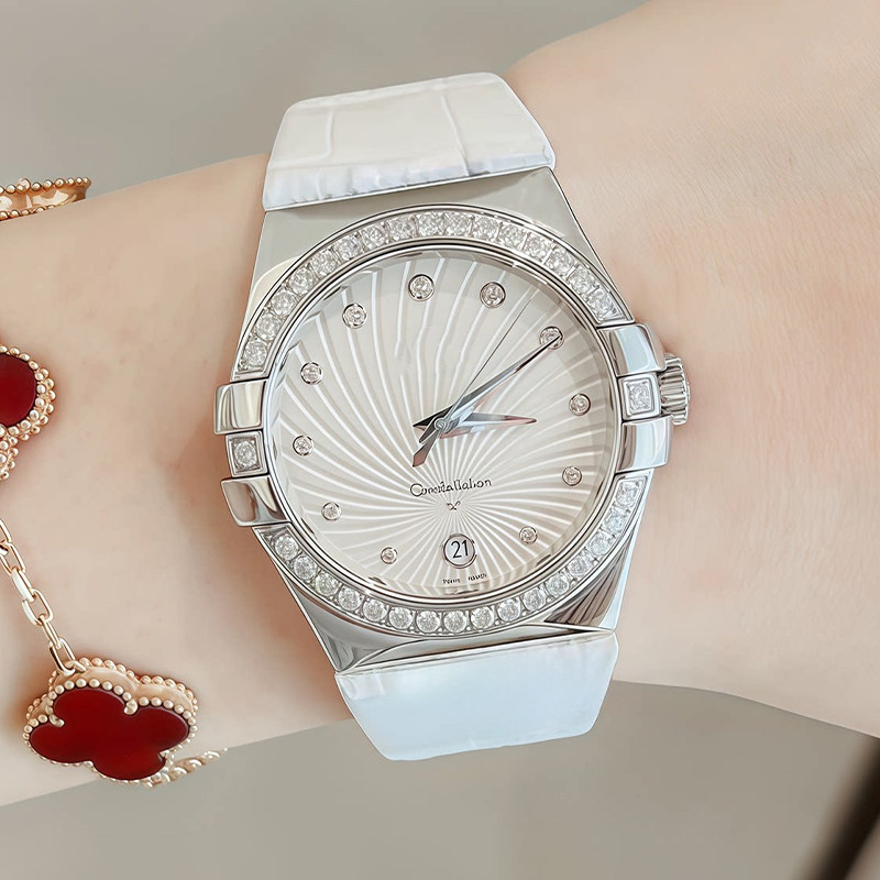 Pulseira de couro curvada para - Omega Watch Constellation avaliação e preço