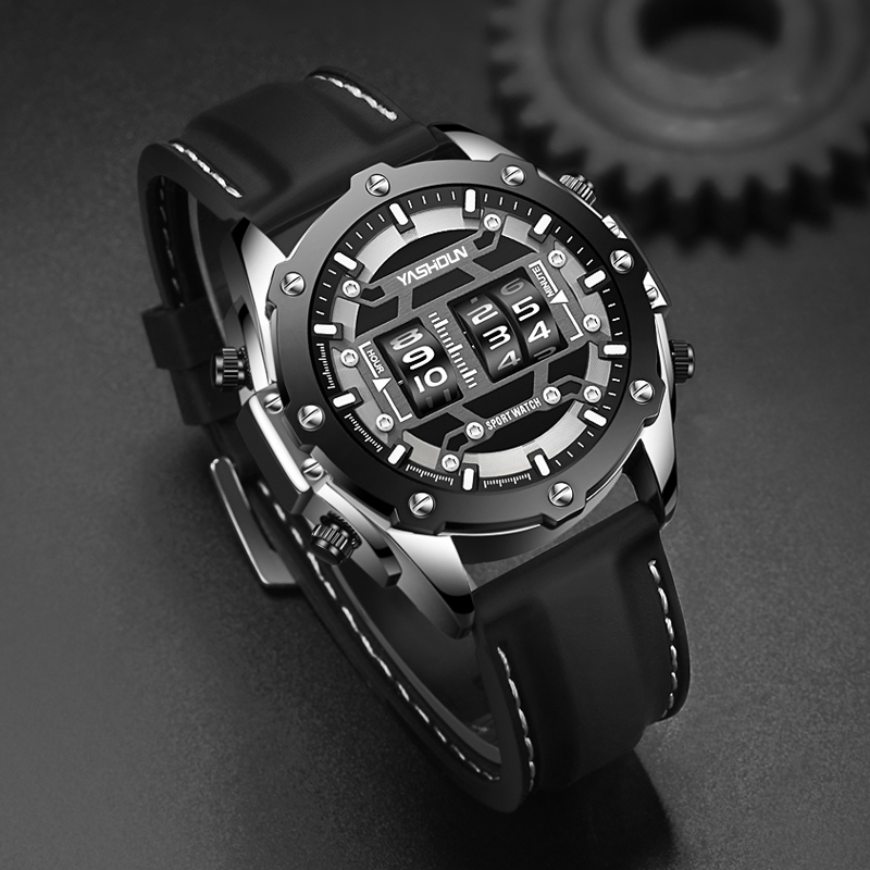 Relógio digital criativo de qu - Leather Watch Band Men avaliação e preço
