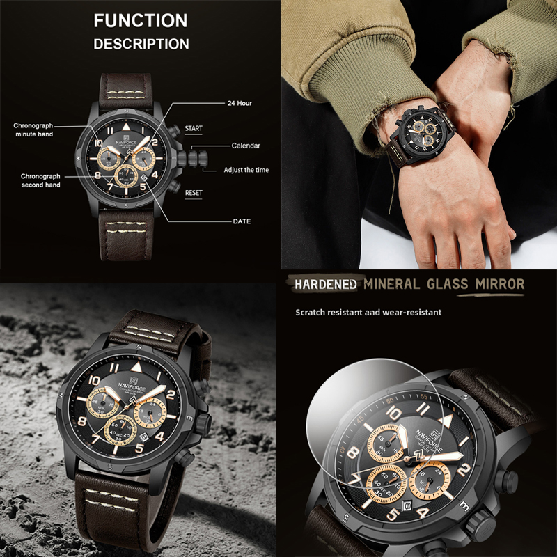 Relógios de Pulso Masculinos N - Leather Watch Band Men avaliação e preço