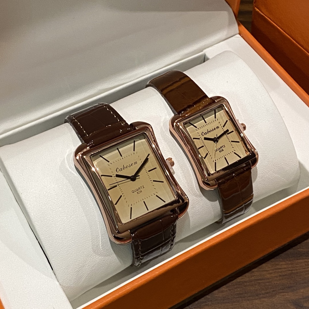 Casal relógio de quartzo movim - Leather Watch Band Men avaliação e preço
