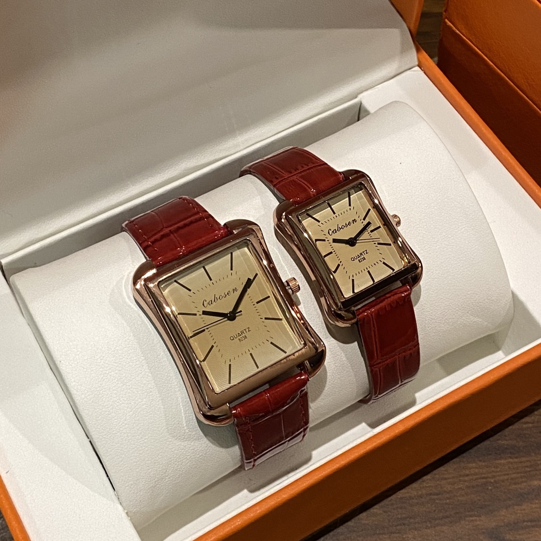 Casal relógio de quartzo movim - Leather Watch Band Men avaliação e preço