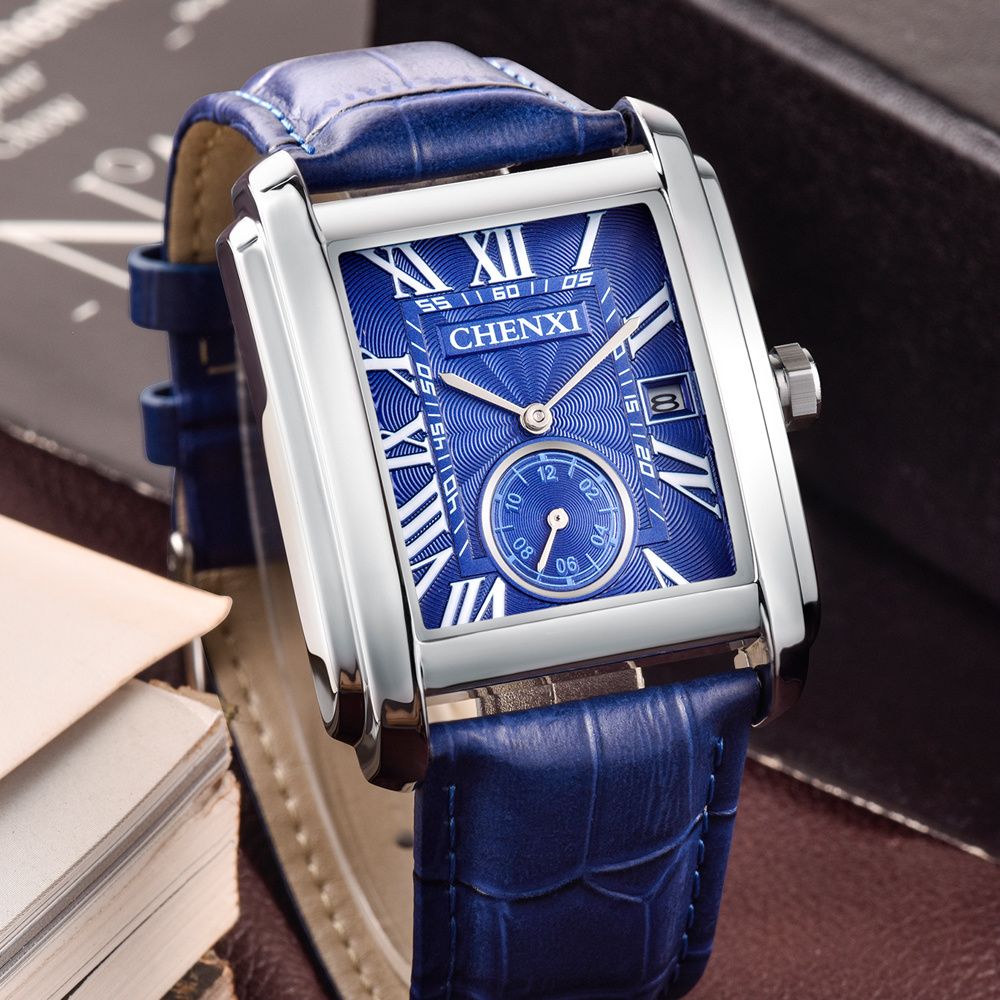Chenxi 8216 moda clássico quad - Leather Watch Band Men avaliação e preço