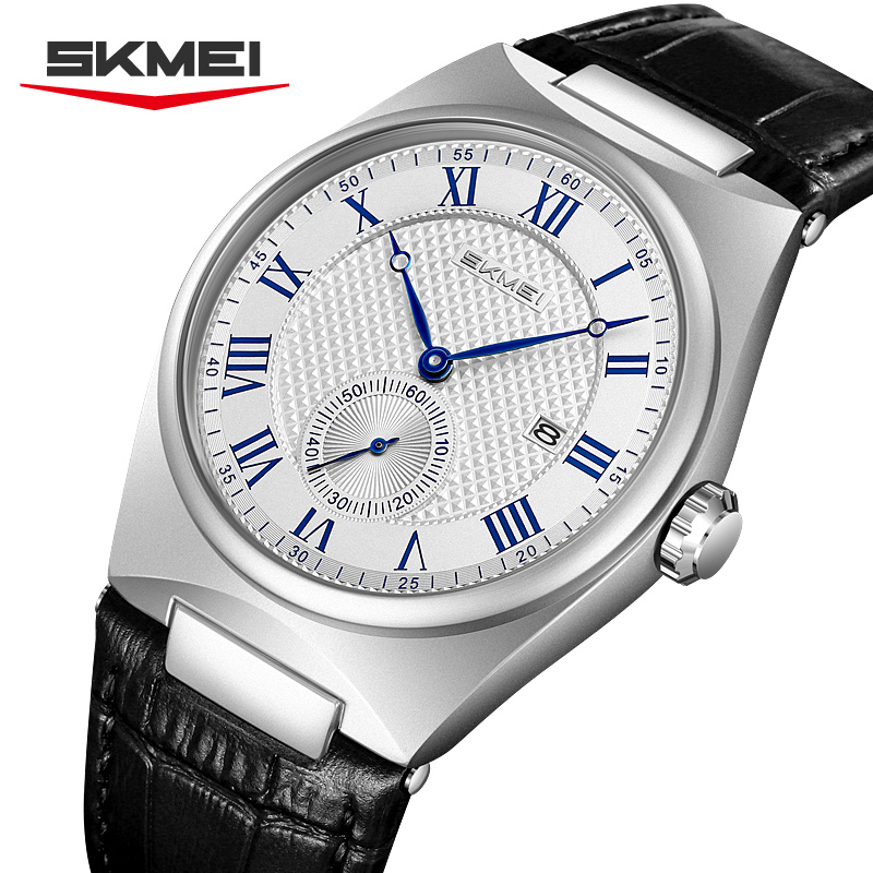 Relógio de Quartzo Elegante SK - Leather Watch Band Men avaliação e preço