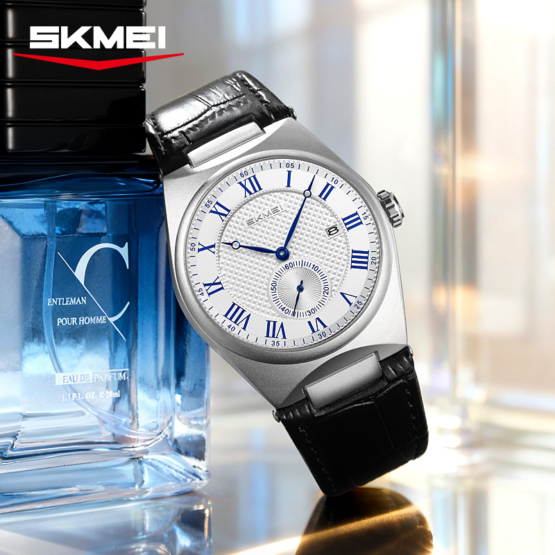 Relógio de Quartzo Elegante SK - Leather Watch Band Men avaliação e preço