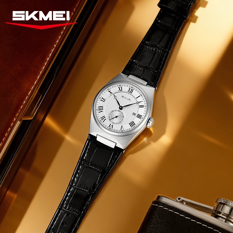 Relógio de Quartzo Elegante SK - Leather Watch Band Men avaliação e preço