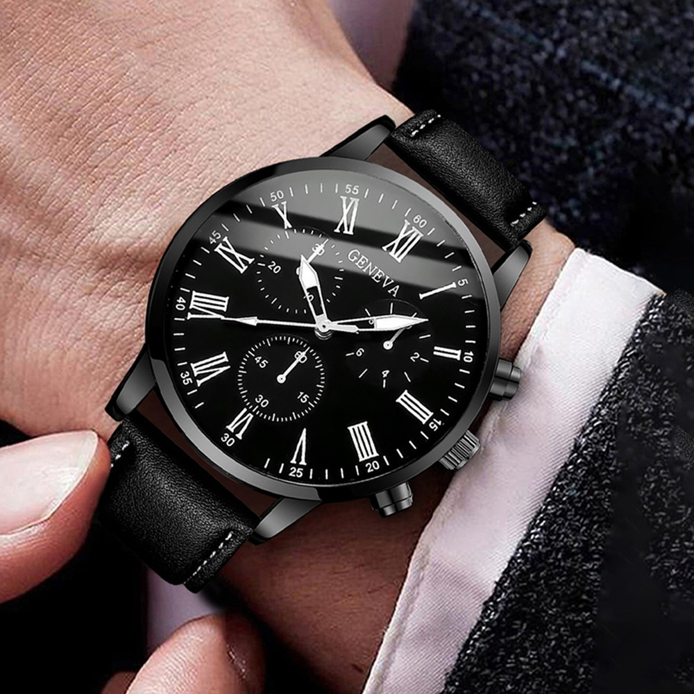 Relógio de quartzo masculino,  - Leather Watch Band Men avaliação e preço