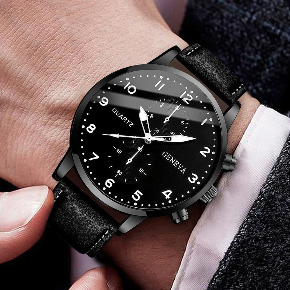 Relógio de quartzo masculino,  - Leather Watch Band Men avaliação e preço