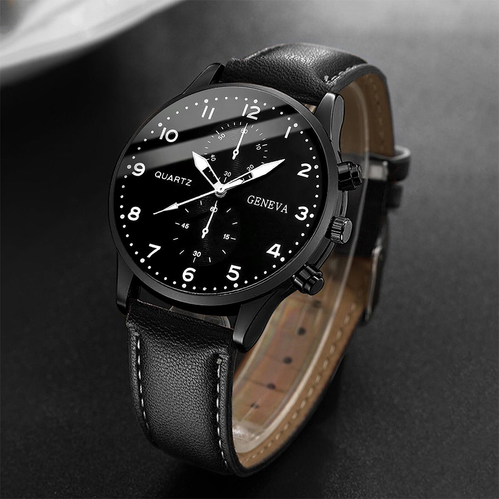 Relógio de quartzo masculino,  - Leather Watch Band Men avaliação e preço