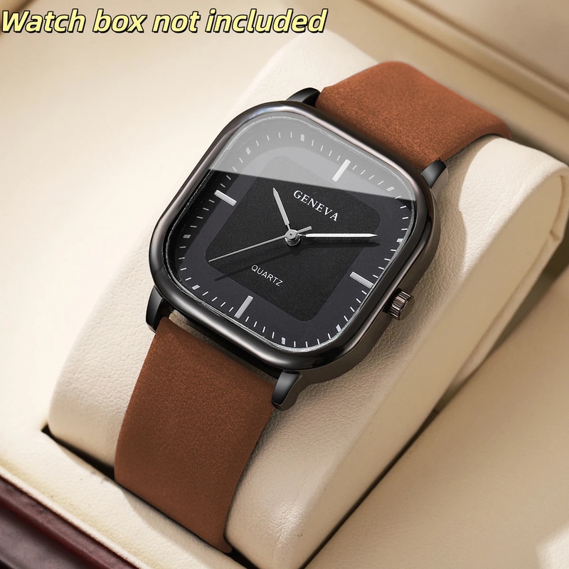 Relógio masculino clássico com - Leather Watch Band Men avaliação e preço