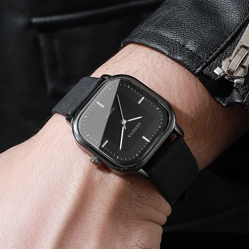 Relógio masculino clássico com - Leather Watch Band Men avaliação e preço